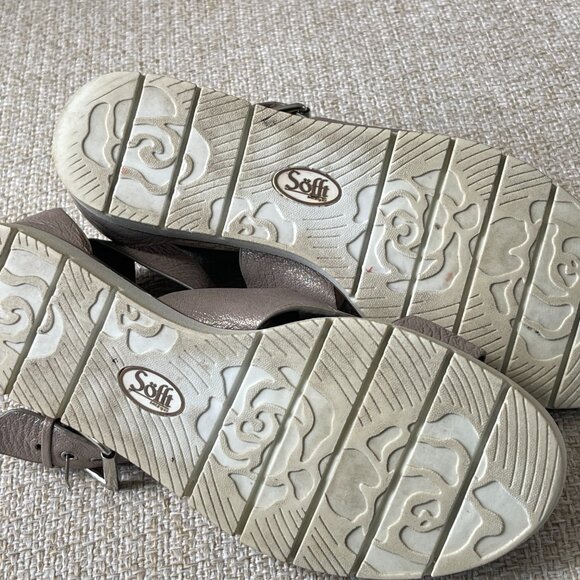 SOFFT Women's Sandal Sofft Bali anthracite metallic silver leather shoe size 9M - Picture 7 of 8